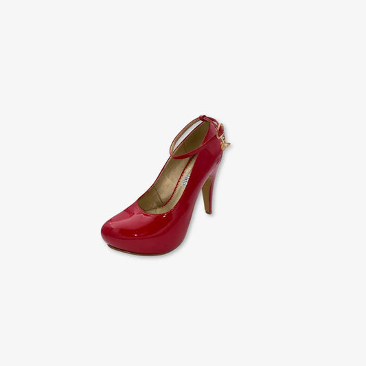 Tacones para mujer con correra y detalle de color rojo