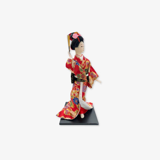 Muñeca de decoración japonesa, kimono para decoración de escritorio con abanico