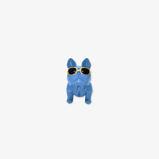 Figura de perro con gafas de sol, color azul y alcancía para  decoración para el hogar