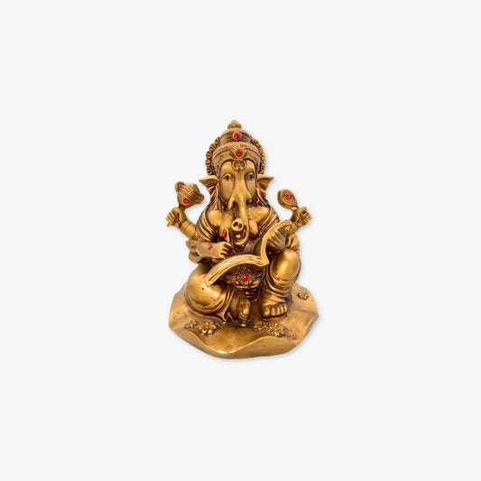 Estatua de Lord Ganesha en Oro - Elefante de Resina