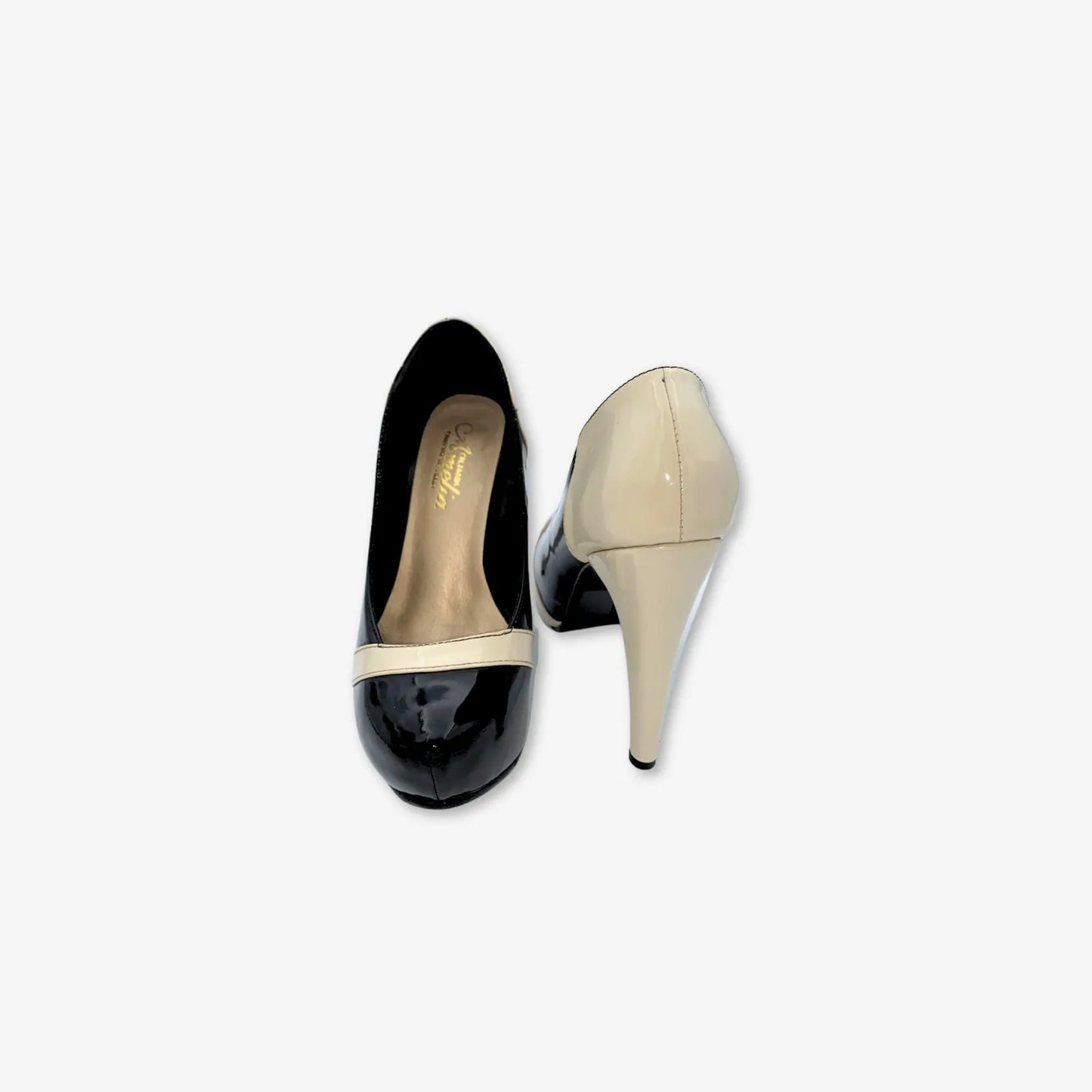 Tacones con Plataforma para mujer color Beige y Negro