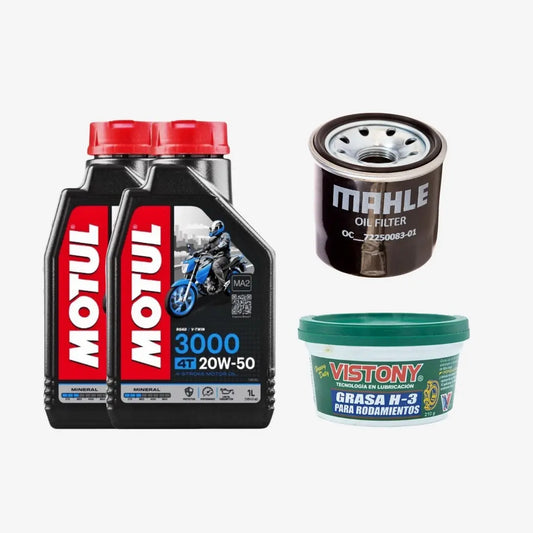 KIT DE MANTENIMIENTO MOTUL 3000 20W-50 - 4T FL/CROM Edgar Motors