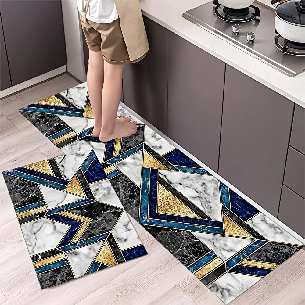 Alfombra de Estilo Moderno para Cocina, Baño y Más - Set 2 en 1 Calle Lima 51