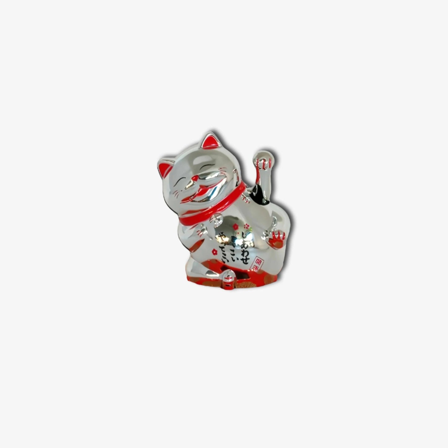 Gato chino Agitando  - Maneki neko  de Plástico Plateado