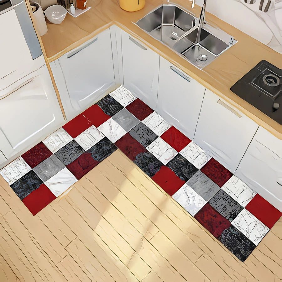 Alfombra de Estilo Moderno para Cocina, Baño y Más - Set 2 en 1 Calle Lima 51