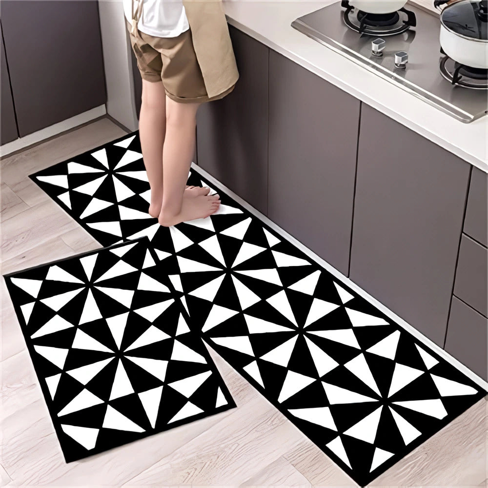 Alfombra de Estilo Moderno para Cocina, Baño y Más - Set 2 en 1 Calle Lima 51