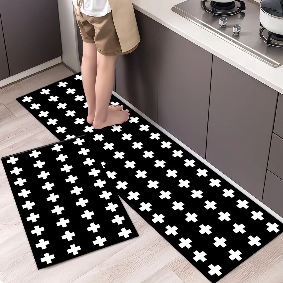 Alfombra de Estilo Moderno para Cocina, Baño y Más - Set 2 en 1 Calle Lima 51