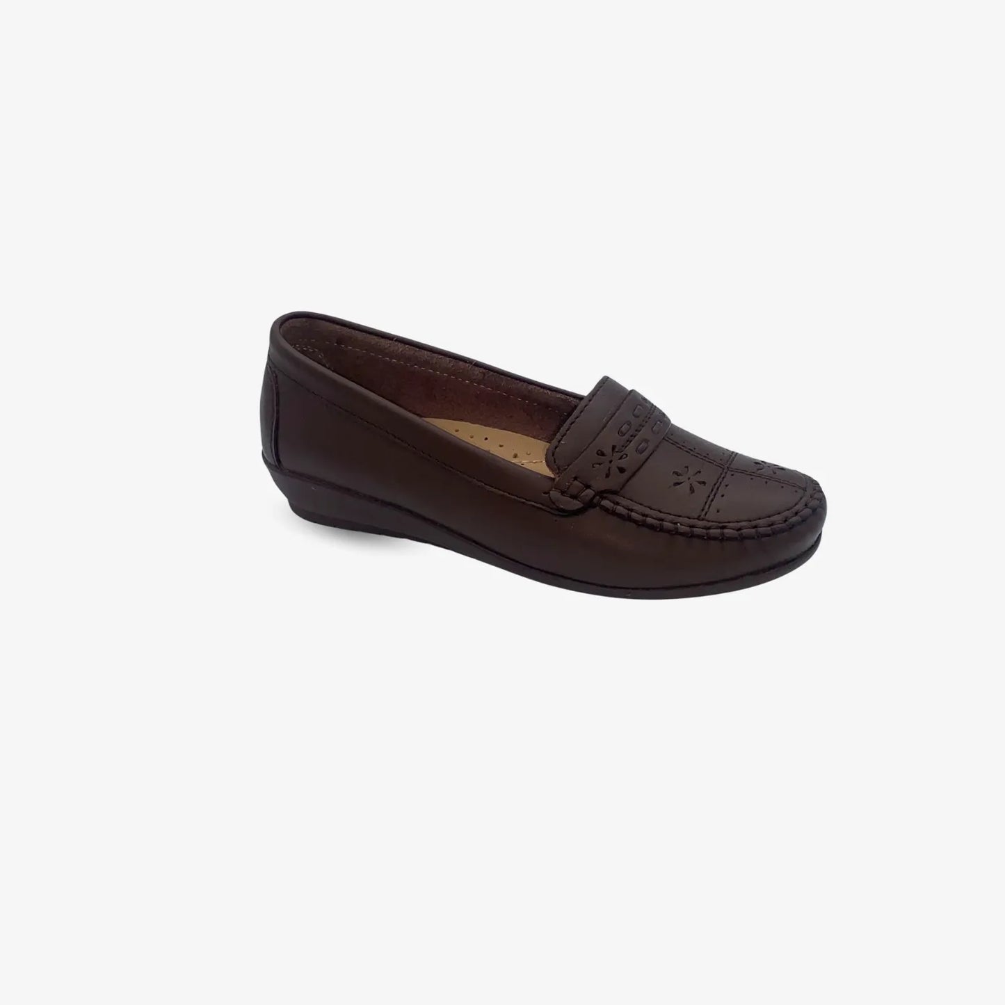 Zapato Mocasín Casual Mujer color Marron Oscuro