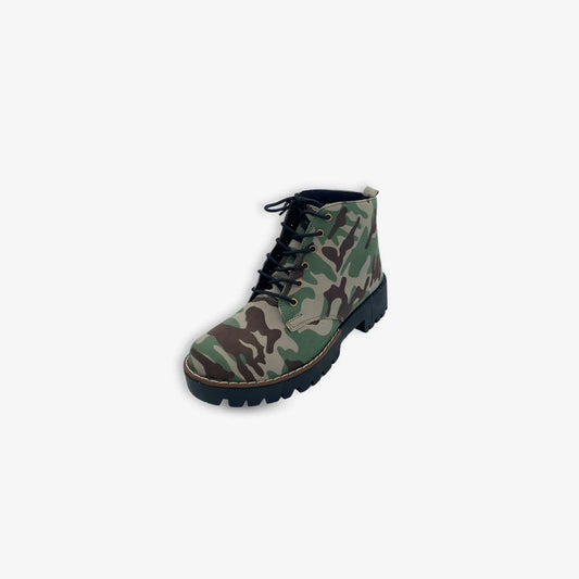 Botines de Camuflaje  con Pasador y  Plataforma para Mujer