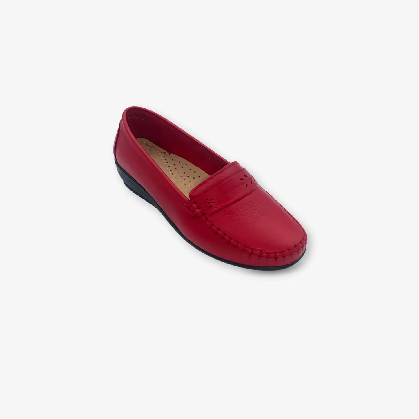 Zapato Mocasín Casual Mujer color Rojo