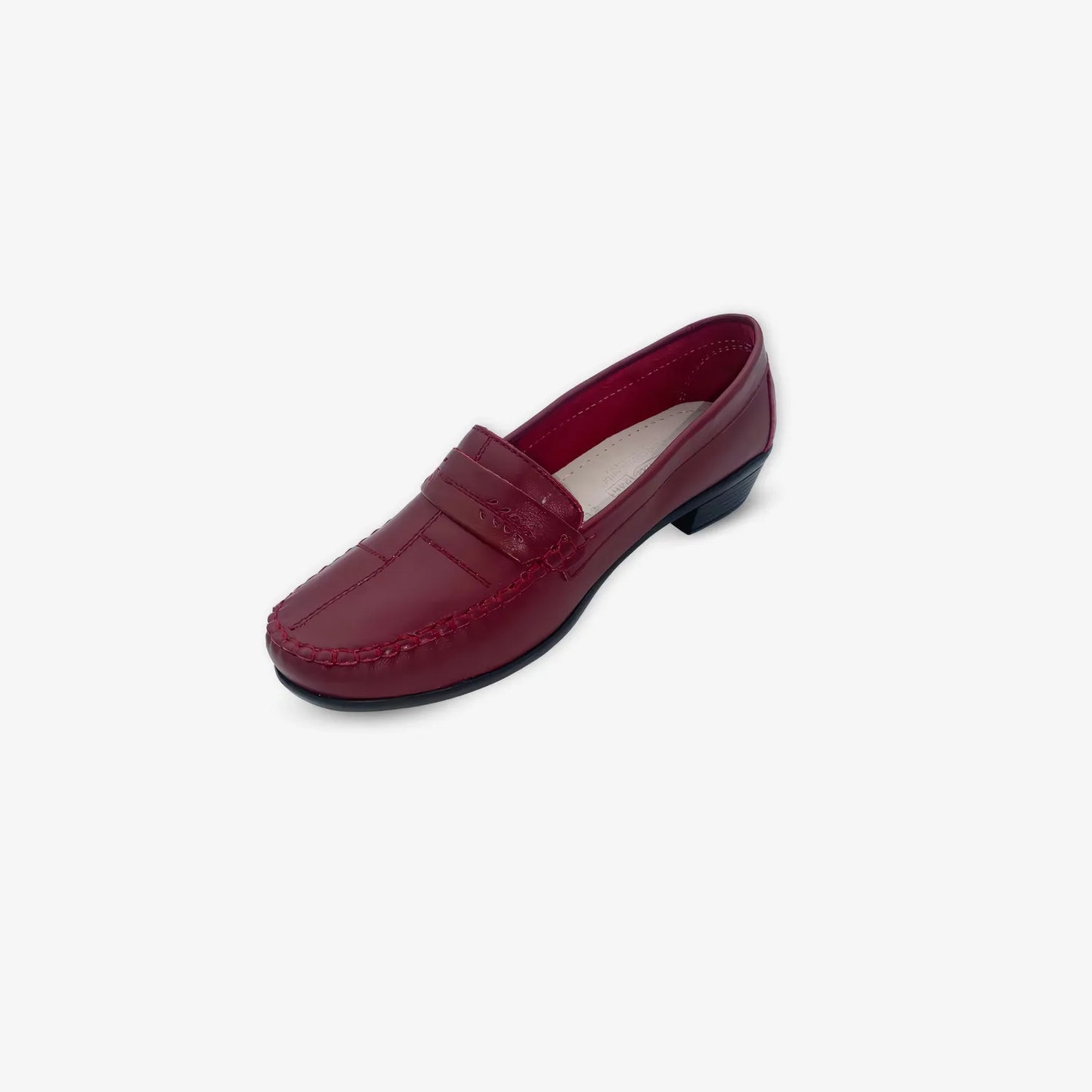 Zapato Mocasín Casual Mujer color  vino