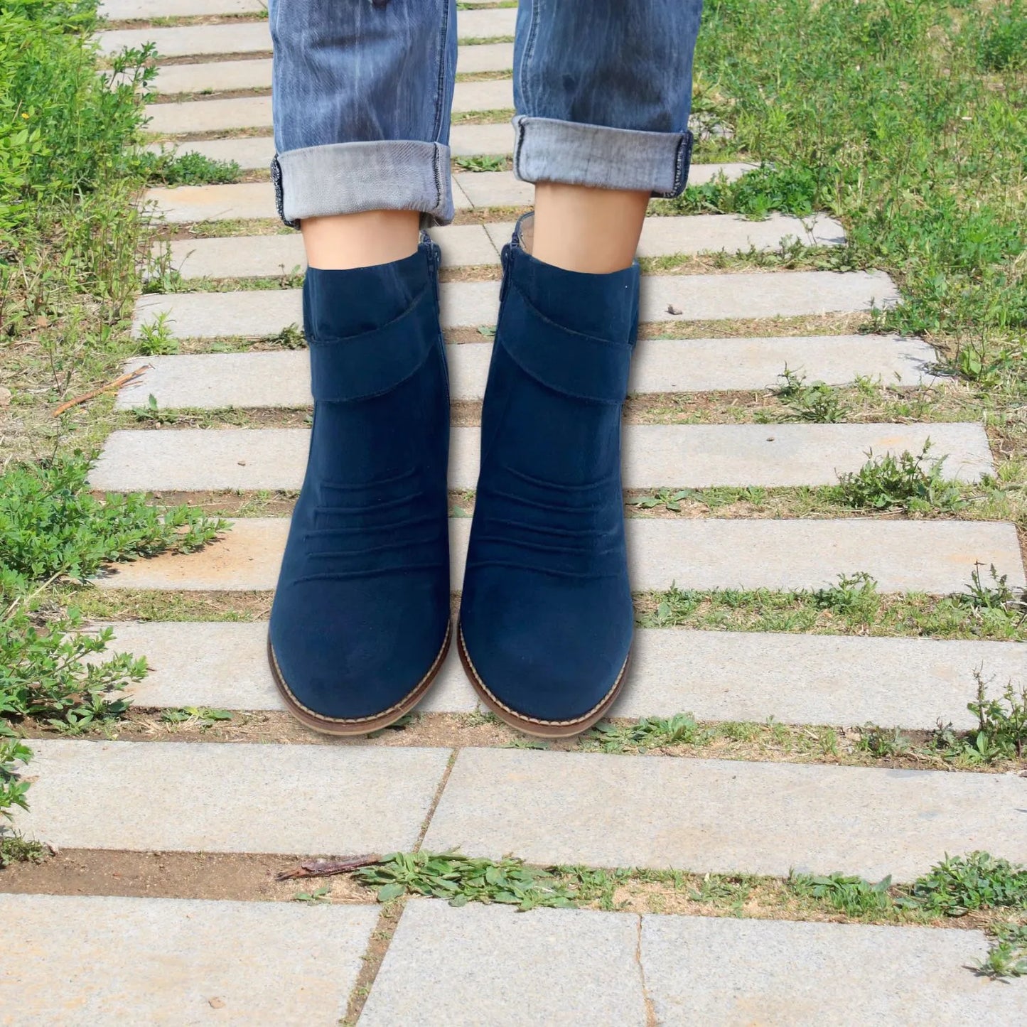 Botines para mujer color azul