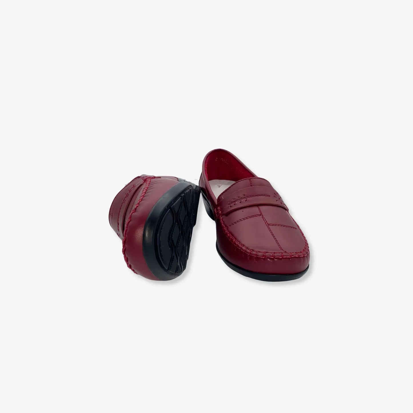 Zapato Mocasín Casual Mujer color  vino