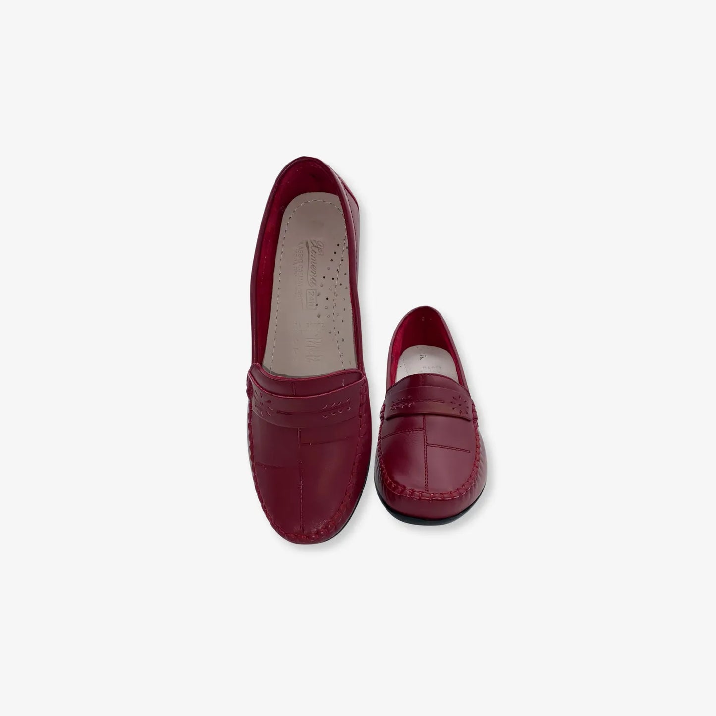 Zapato Mocasín Casual Mujer color  vino