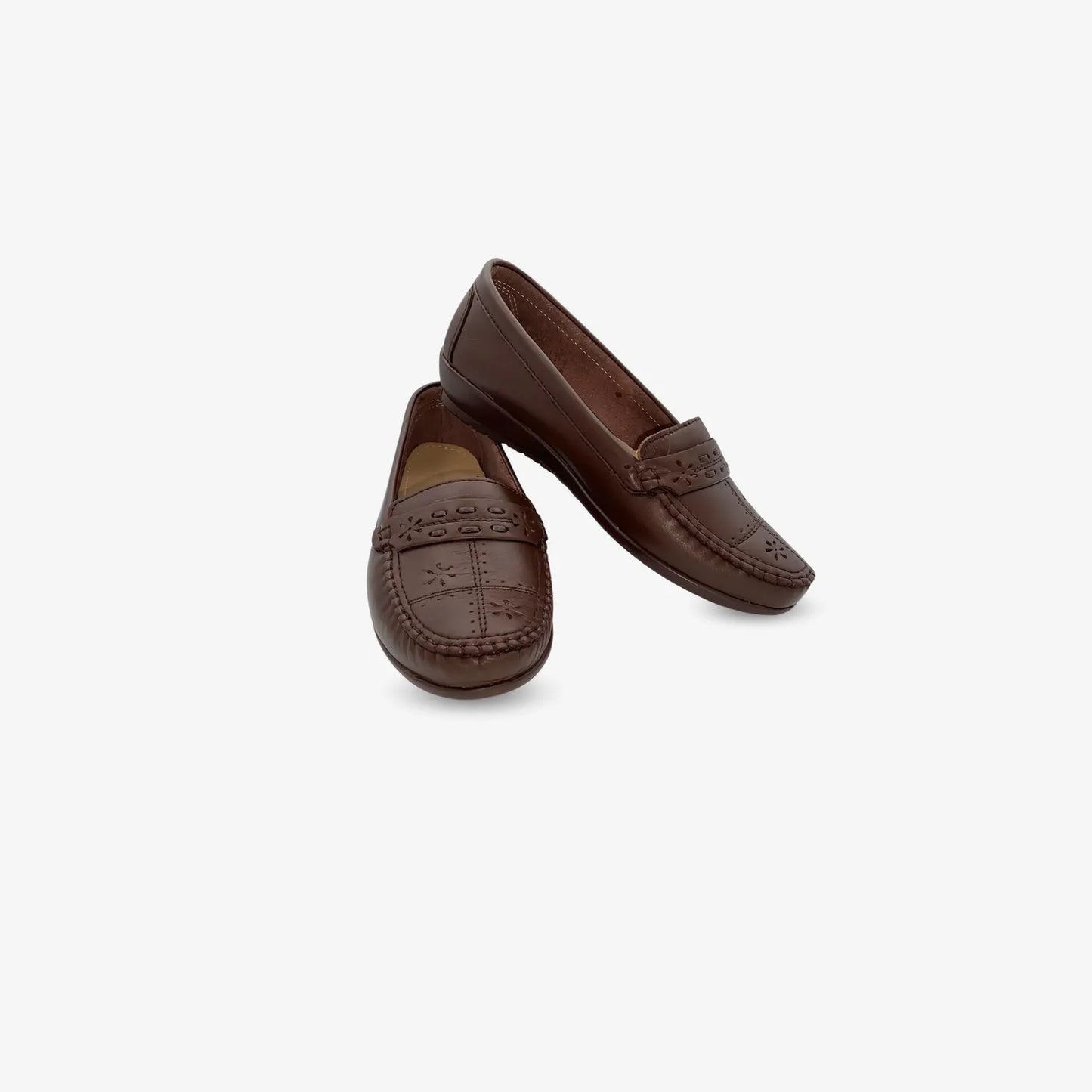 Zapato Mocasín Casual Mujer color Marron Oscuro