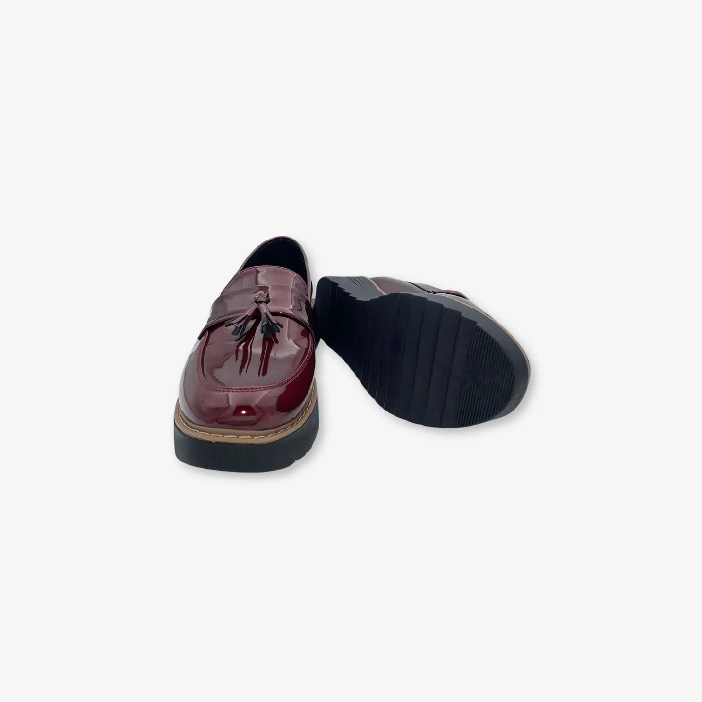 Mocasin Mujer para mujer de Charol Color Vino Fuerte