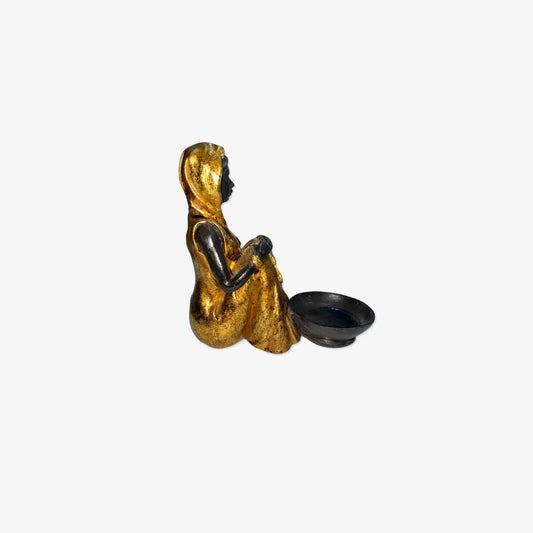 Figura de Estatua Dama Tribal Africana sentada