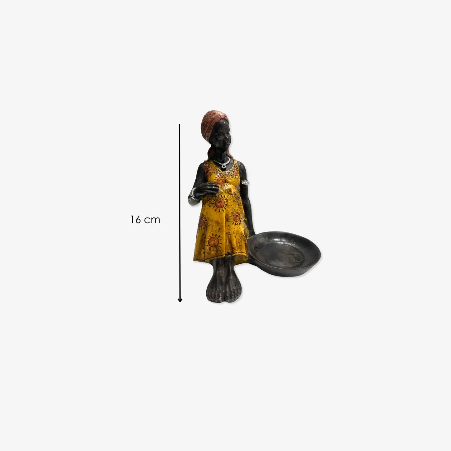 Figura de Estatua Dama Tribal Africana sentada