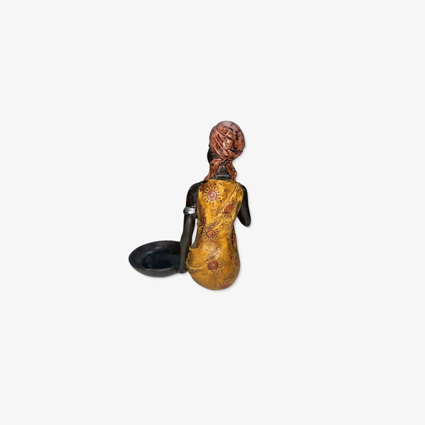 Figura de Estatua Dama Tribal Africana sentada