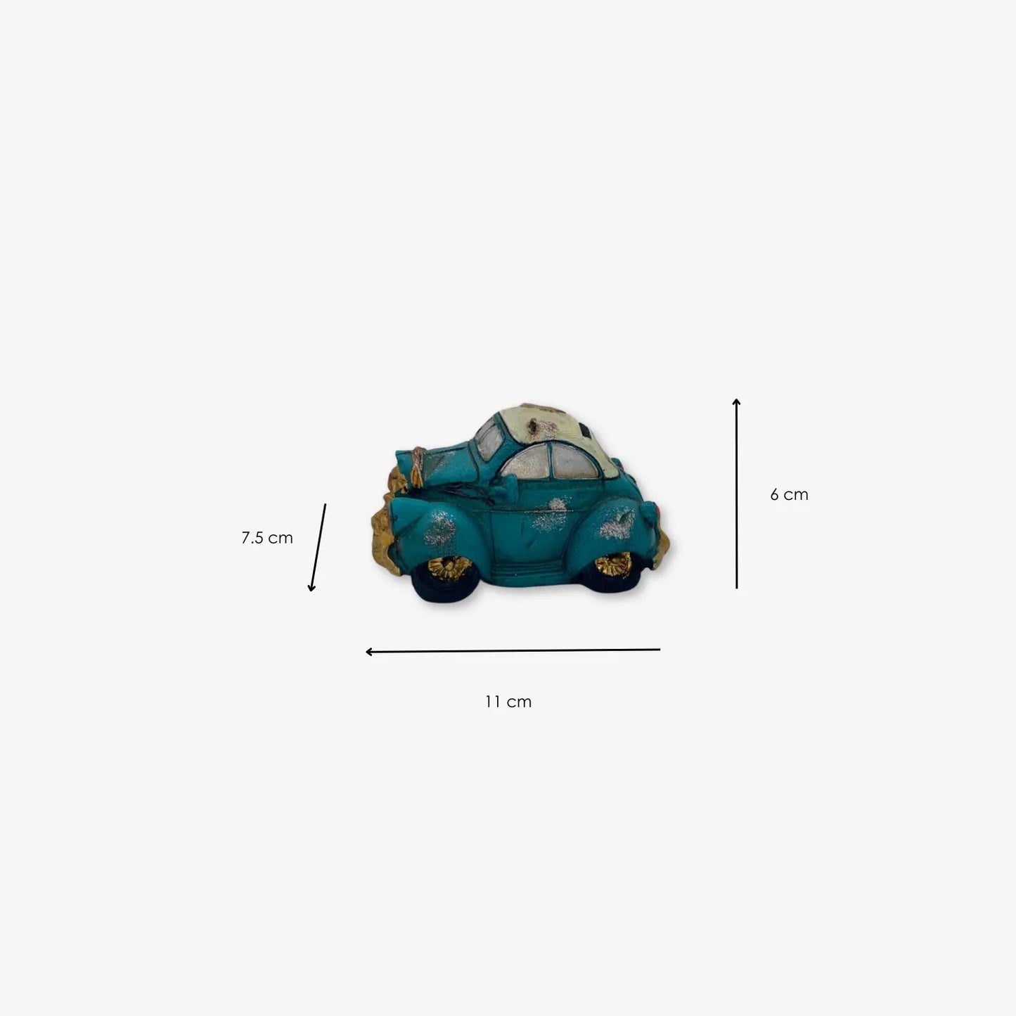 Adorno coche con alcancía para escritorio de resina